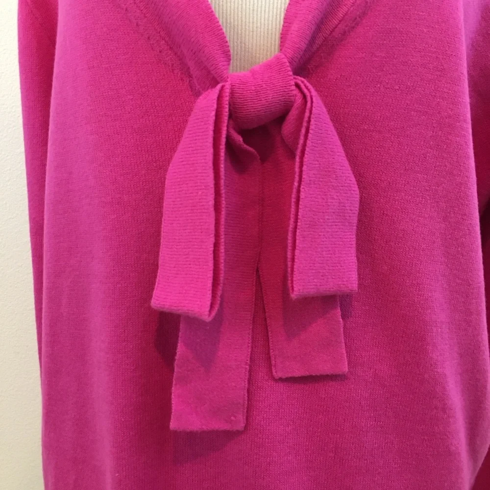 J. Crew | Hot Pink Long Sleeve Pop Over Sweater